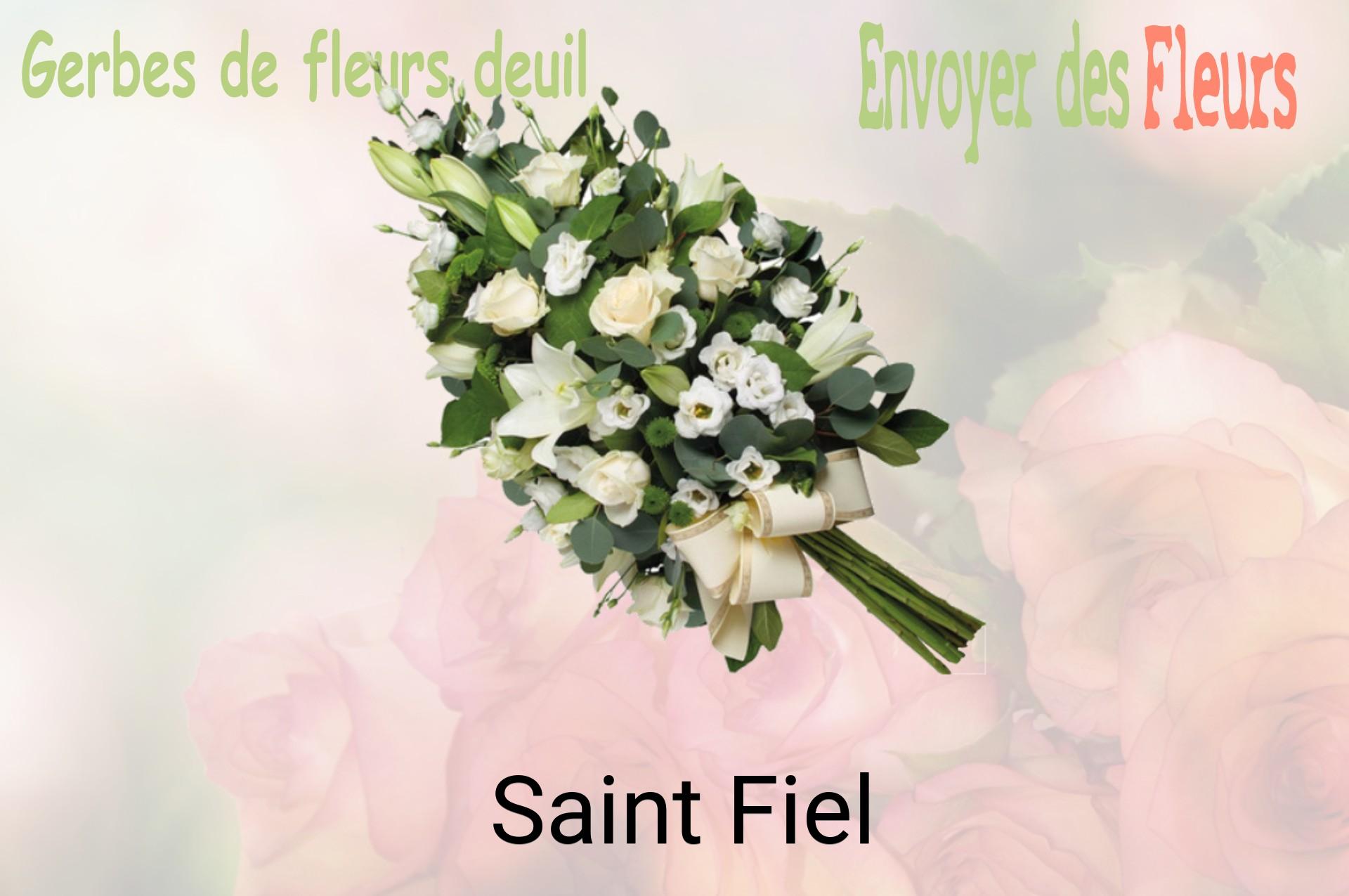 Gerbe de fleurs de deuil livrée à Saint-Fiel